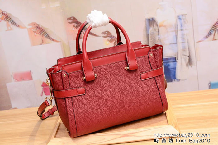 COACH蔻馳 代購正品 全頭層牛皮 swagger小號包 35990 可肩背或斜挎  Chz1473